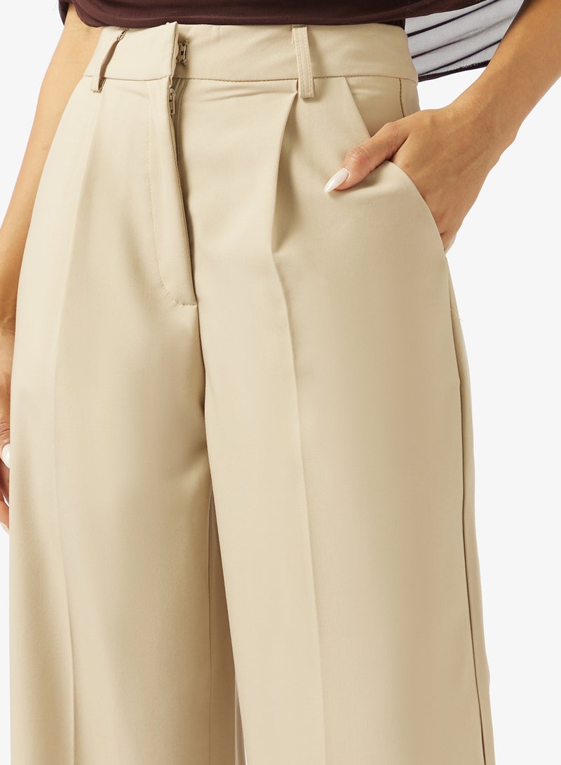Ginger Pleat Detail Wide Fit Pants - Image 4